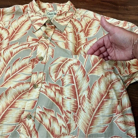 Cooke Street Honolulu Palm Leaves Short Sleeve Button Up Shirt Men’s Size L - Picture 2 of 11